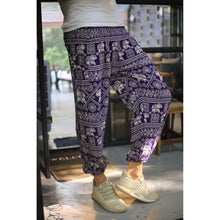 Load image into Gallery viewer, African Elephant 4 men/women harem pants in purple PP0004 020004 02