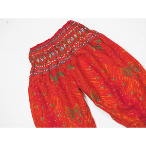 Peacock Unisex Kid Harem Pants in Red PP0004 020008 05