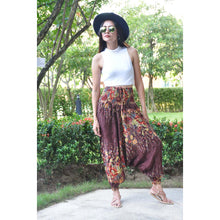 Load image into Gallery viewer, Floral Royal Unisex Aladdin drop crotch pants in Brown PP0056 020010 05