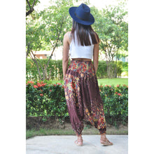 Load image into Gallery viewer, Floral Royal Unisex Aladdin drop crotch pants in Brown PP0056 020010 05