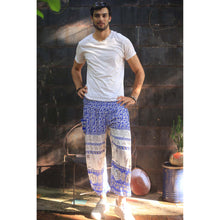 Load image into Gallery viewer, Cute elephant 11 men/women harem pants in Bright Navy PP0004 020011 01