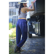 Load image into Gallery viewer, Peacock Feather Dream 15 women harem pants in Navy PP0004 020015 07
