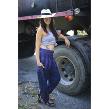 Load image into Gallery viewer, Peacock Feather Dream 15 women harem pants in Navy PP0004 020015 07