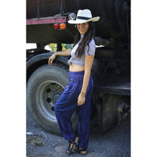 Load image into Gallery viewer, Peacock Feather Dream 15 women harem pants in Navy PP0004 020015 07