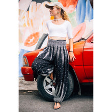 Load image into Gallery viewer, Peacock Feather Dream 15 women harem pants in Black PP0004 020015 09