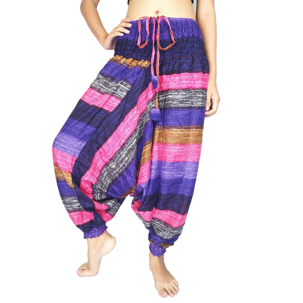 Funny Stripe Unisex Aladdin drop crotch pants in Purple PP0056 020021 03