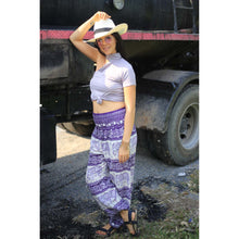 Load image into Gallery viewer, Cute elephant 27 men/women harem pants in Purple PP0004 020027 01