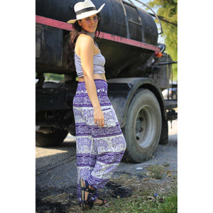 Cute elephant 27 men/women harem pants in Purple PP0004 020027 01