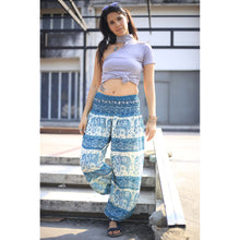 Load image into Gallery viewer, Cute elephant 27 men/women harem pants in Blue PP0004 020027 02