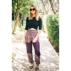 Floral mandala 36 women harem pants in Purple PP0004 020036 01