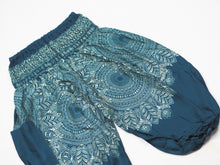 Load image into Gallery viewer, Floral mandala Unisex Kid Harem Pants in Ocean Blue PP0004 020036 03