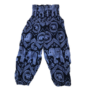 Elephant Circles Unisex Kid Harem Pants in Navy PP0004 020051 06