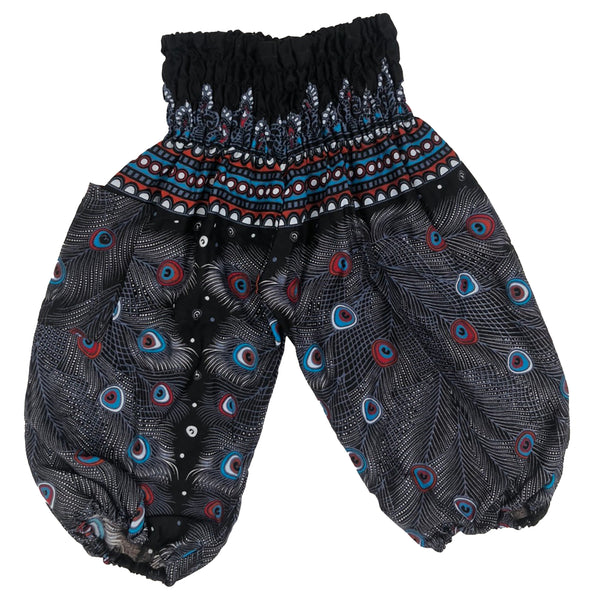 Peacock Heaven Unisex Kid Harem Pants in Black PP0004 020058 01