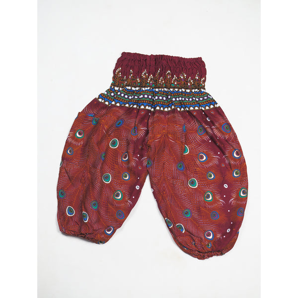 Peacock Heaven Unisex Kid Harem Pants in Red PP0004 020058 02