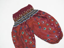Load image into Gallery viewer, Peacock Heaven Unisex Kid Harem Pants in Red PP0004 020058 02
