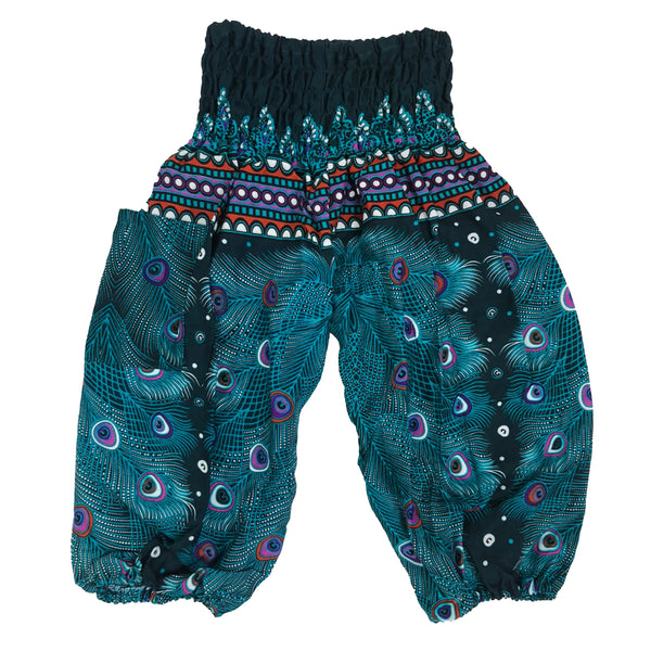 Peacock Heaven Unisex Kid Harem Pants in Green PP0004 020058 05