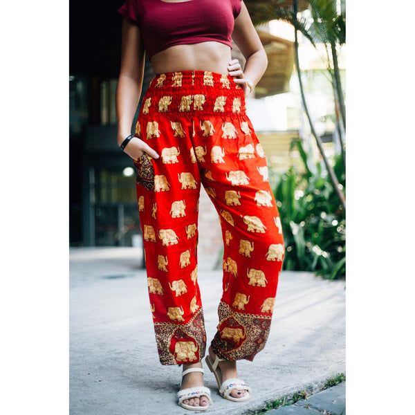 King elephant womens harem pants in red PP0004 020059 02