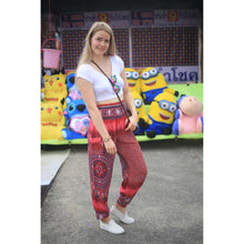 Load image into Gallery viewer, Tribal dashiki womens harem pants in red PP0004 020066 04