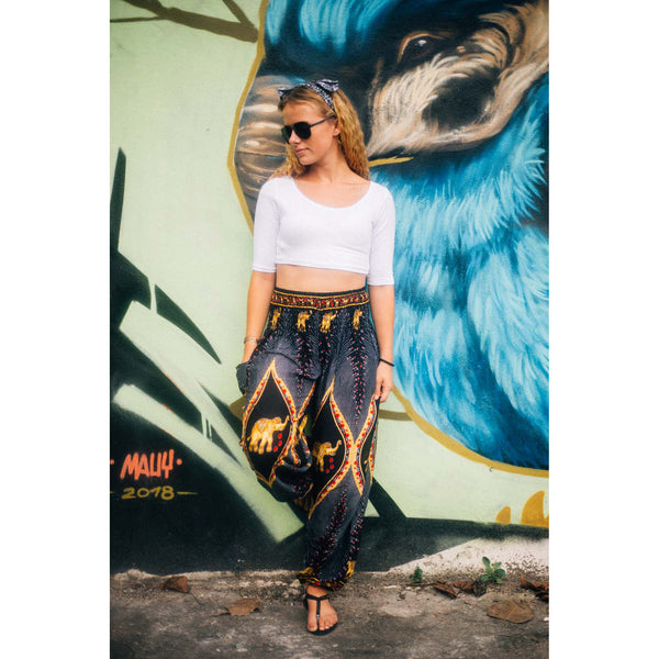 Diamond Elephant Womens Harem Pants in Black PP0004 020079 04