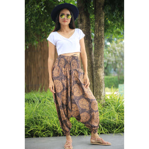 Floral Classic Unisex Aladdin drop crotch pants in Brown PP0056 020098 01