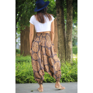 Floral Classic Unisex Aladdin drop crotch pants in Brown PP0056 020098 01