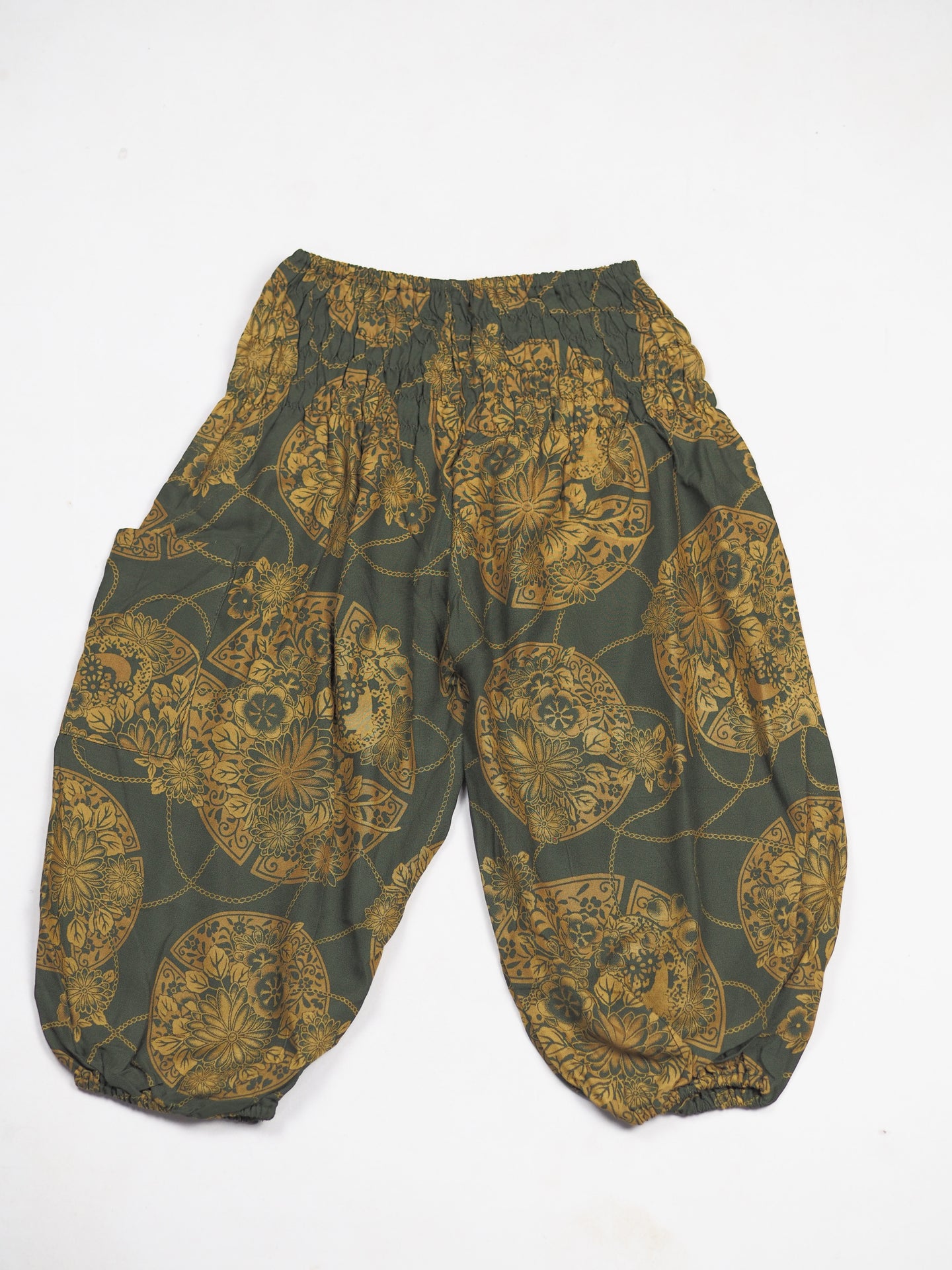 Floral Classic Unisex Kid Harem Pants in Green PP0004 020098 07