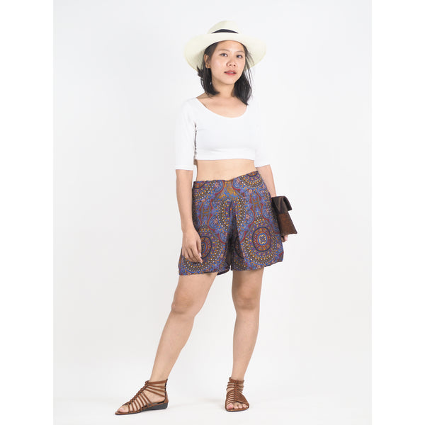 Mandala Women's Wrap Shorts Pants in Bright Navy PP0205 020114 02