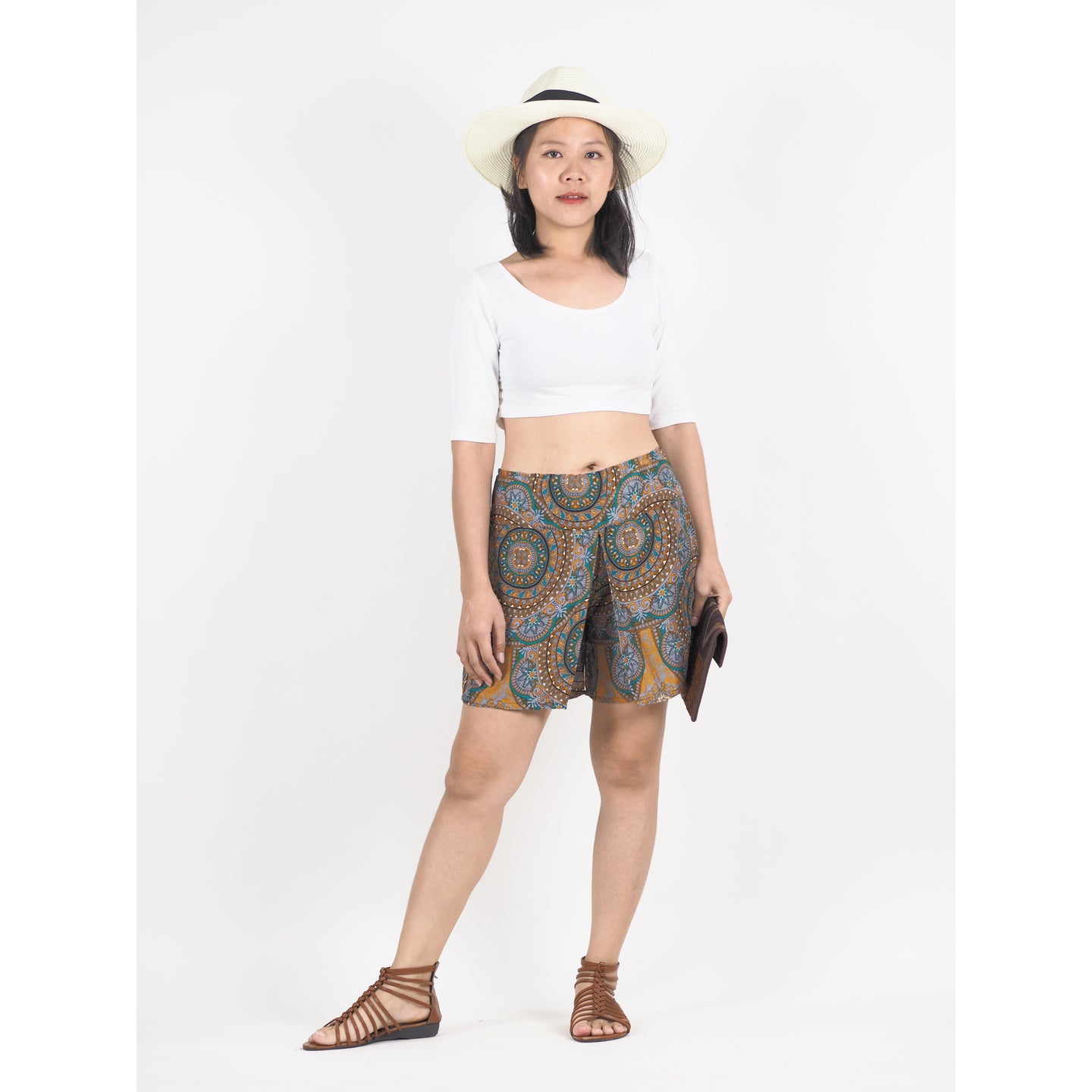 Mandala Women's Wrap Shorts Pants in Black PP0205 020114 05