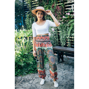 Contrast mandala 127 women Harem Pants in Green PP0004 020127 02