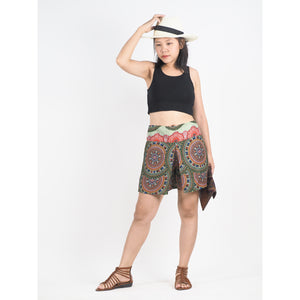 Contrast Mandala Women's Wrap Shorts Pants in Green PP0205 020127 02