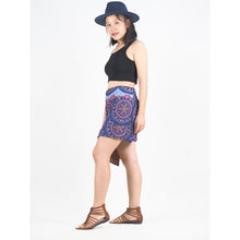 Load image into Gallery viewer, Contrast Mandala Women&#39;s Wrap Shorts Pants in Bright Navy PP0205 020127 04