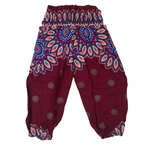 Side Sunflower Unisex Kid Harem Pants in Red PP0004 020141 01