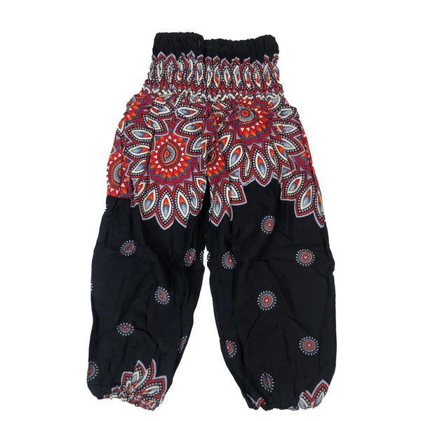 Side Sunflower Unisex Kid Harem Pants in Black PP0004 020141 05