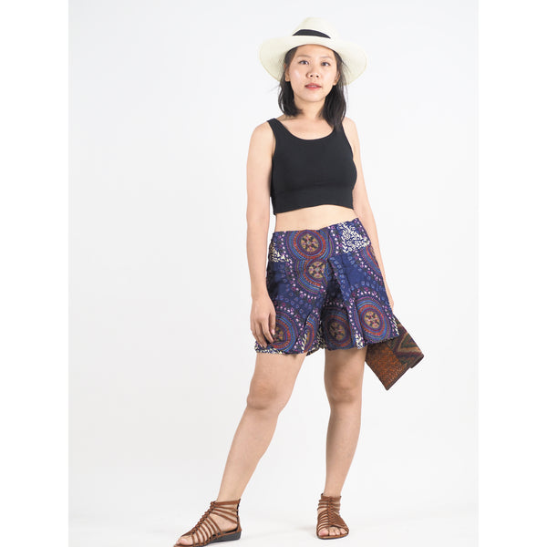 Mandala Women's Wrap Shorts Pants in Navy Blue PP0205 020151 03