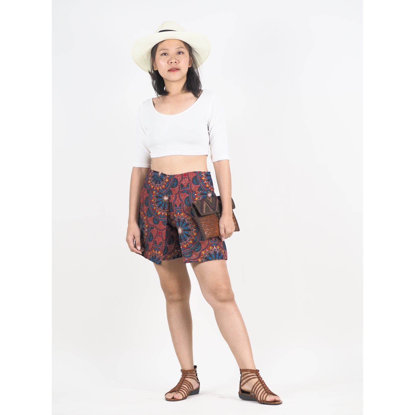 Sunflower Women's Wrap Shorts Pants in Red PP0205 020152 02