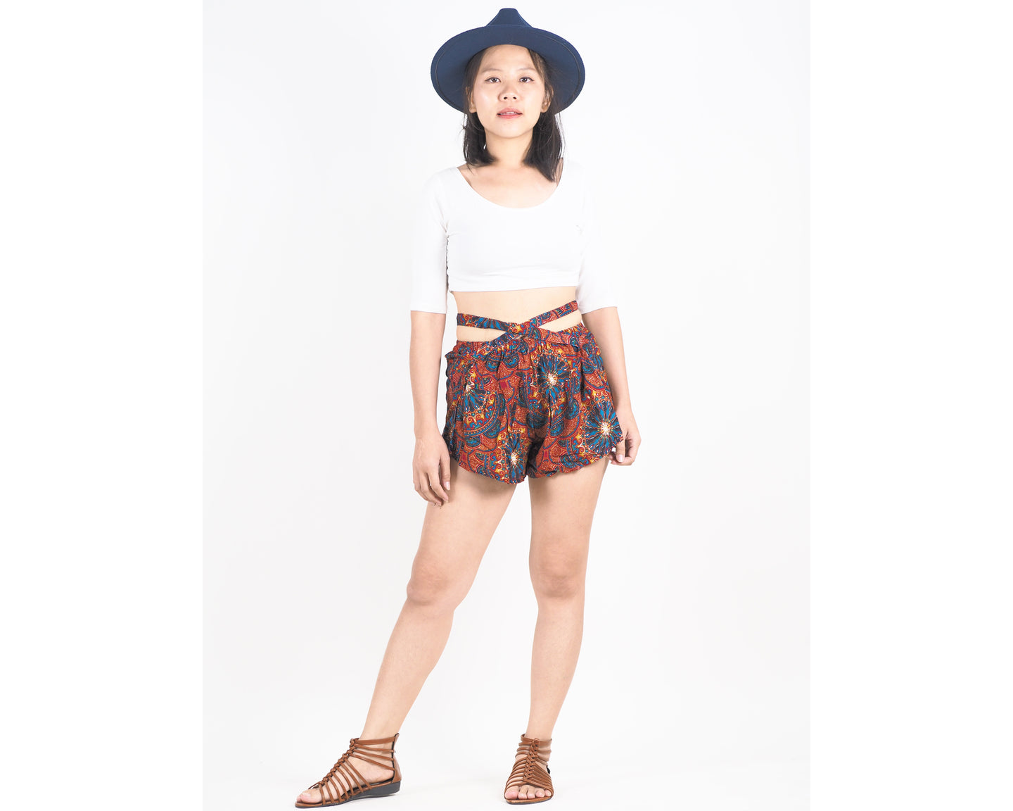 Sunflower Women's Blooming Shorts Pants in Red PP0206 020152 02