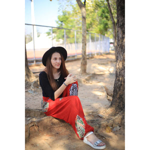 Simple mandala 165 women harem pants in Red PP0004 020165 01