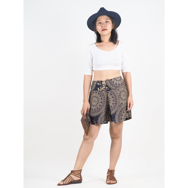 Mandala Women's Wrap Shorts Pants in Navy PP0205 020170 01
