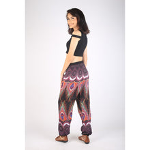 Load image into Gallery viewer, Abstract feather 190 women harem pants in Black PP0004 020190 01