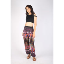 Load image into Gallery viewer, Abstract feather 190 women harem pants in Black PP0004 020190 01