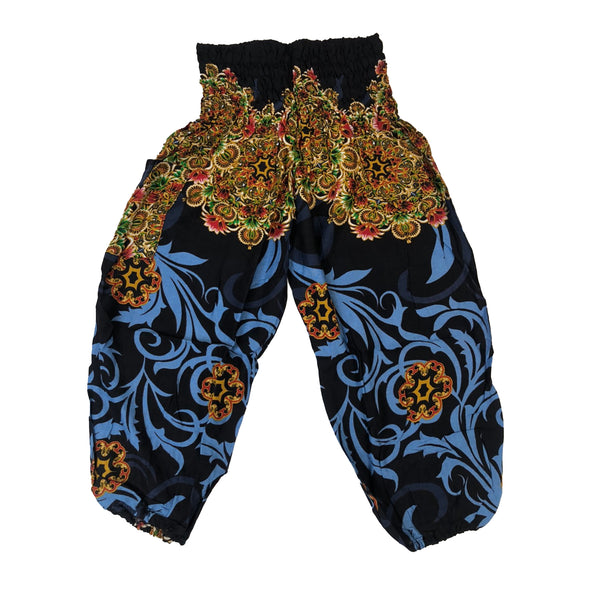 Electric Mandala Unisex Kid Harem Pants in Black PP0004 020193 02