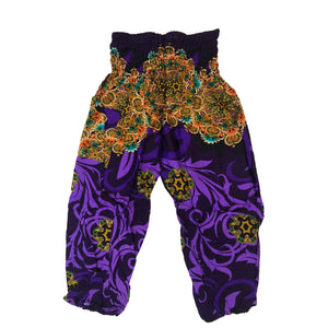 Electric Mandala Unisex Kid Harem Pants in Purple PP0004 020193 04