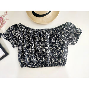 Daisy Blouse Puff Sleeve Tops in Black SH0194 130001 01