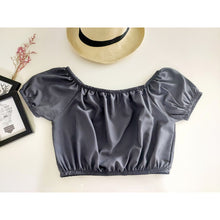 Load image into Gallery viewer, Solid Color Blouse Puff Sleeve Tops in Dark Gray SH0194 130000 01