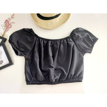 Load image into Gallery viewer, Solid Color Blouse Puff Sleeve Tops in Black SH0194 130000 10