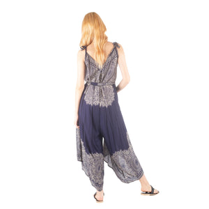 Floral mandala Women's Jumpsuit with Belt in Navy JP0097 020036 04