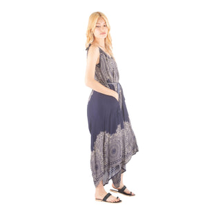 Floral mandala Women's Jumpsuit with Belt in Navy JP0097 020036 04