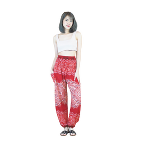 Peonies Mandala women harem pants in Red PP0004 020308 01