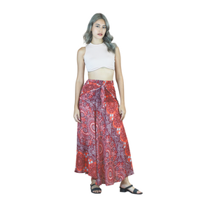 Daffodils Mandala Women's Bohemian Skirt in Red SK0033 020265 02