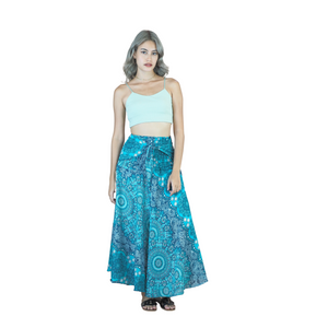 Daffodils Mandala Women's Bohemian Skirt in Ocean Blue SK0033 020265 06